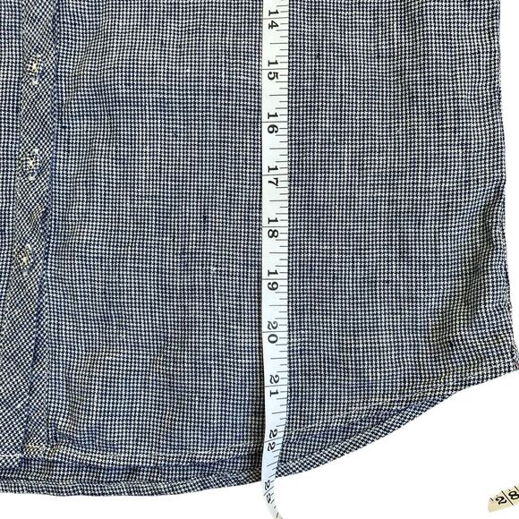 Ines De La Fressange for Uniqlo Sz M 100% Linen Button-down Shirt Blouse Navy - Picture 12 of 16